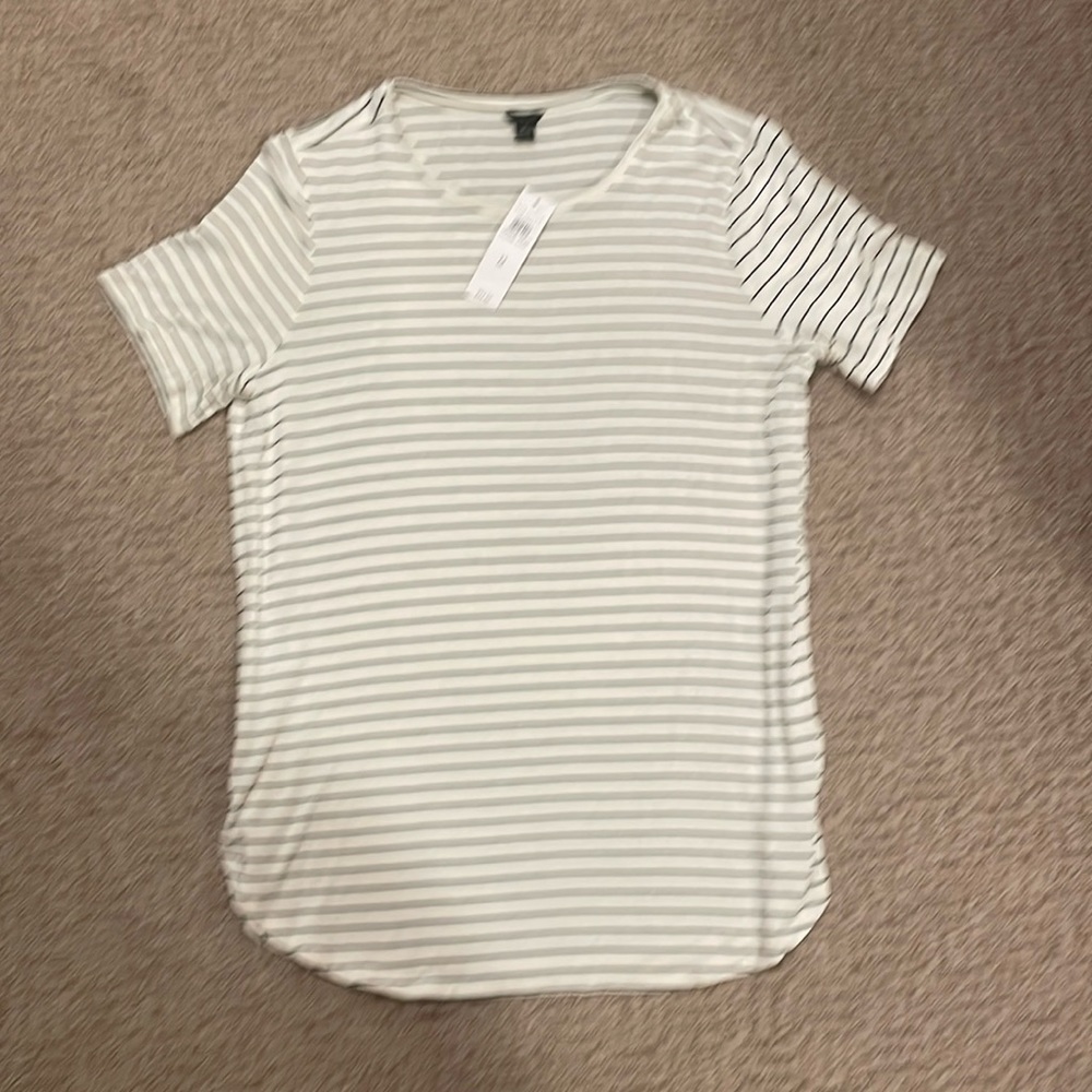 Ann Taylor Striped Short Sleeve Top Size M